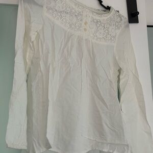 H&M Girls Cream Lace Detail Blouse
